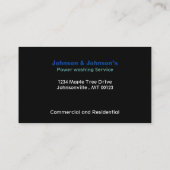 プロフェッショナル圧洗浄サービス事業車 名刺 (裏面)