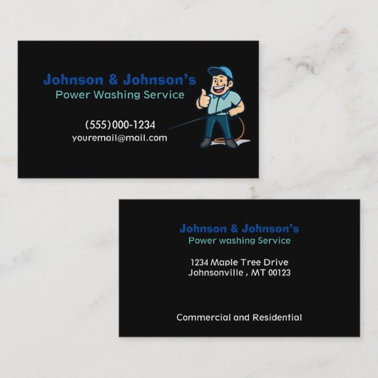 プロフェッショナル圧洗浄サービス事業車 名刺 (正面/裏面)