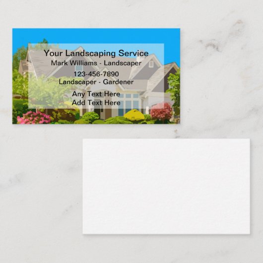 プロフェッショナル地裁機造園名刺発行 名刺 (正面/裏面)