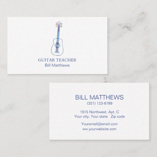 プロフェッショナル基本モダンギター先生 名刺 (正面/裏面)