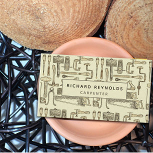 プロフェッショナル大工ツールヴィンテージセピア 名刺