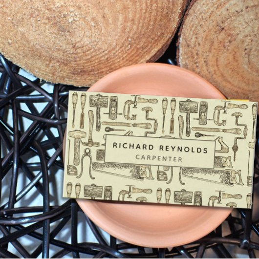 プロフェッショナル大工ツールヴィンテージセピア 名刺