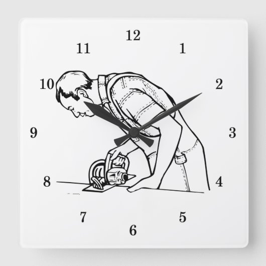プロフェッショナル大工 スクエア壁時計 (正面)