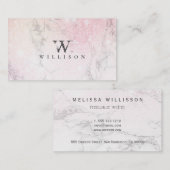 プロフェッショナル大理石グリッターモノグラム 名刺 (正面/裏面)