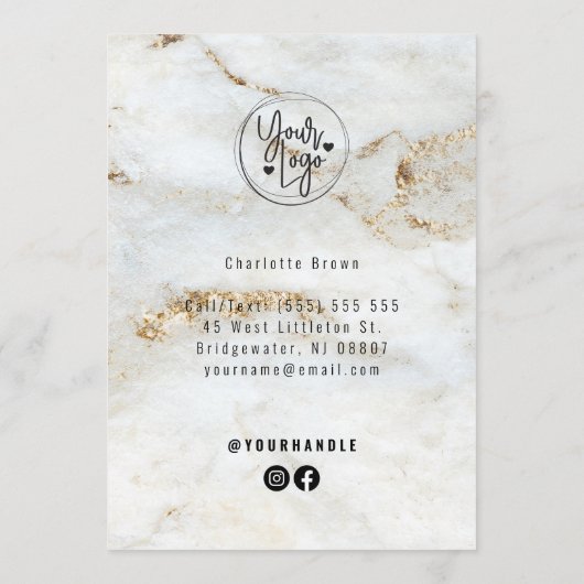 プロフェッショナル大理石ネイルサロン価格表メニュー メニュー (裏面)