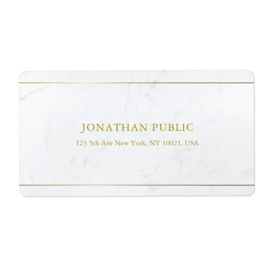 プロフェッショナル大理石金ゴールド文字シンプルデザイントレンディー ラベル (正面)