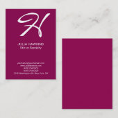 プロフェッショナル太い手書きモノグラム 名刺 (正面/裏面)