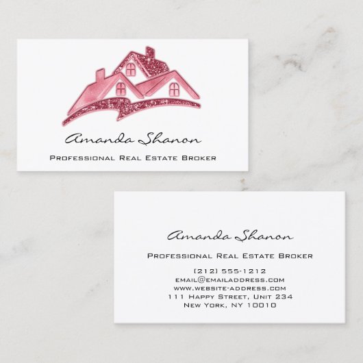 プロフェッショナル実在エステートエージェントのブローカーハウスロゴ 名刺 (正面/裏面)