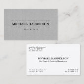プロフェッショナル実在エステートエージェントグレーリネンビジネス 名刺 (正面/裏面)