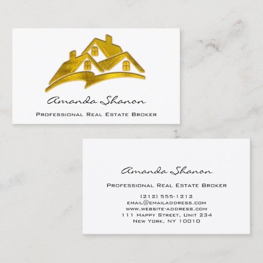 プロフェッショナル実在エステートエージェントブローカーゴールデンハウス 名刺 (正面/裏面)