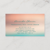 プロフェッショナル実在エステートエージェントブローカーティール(緑がかった色)ハウス 名刺 (裏面)