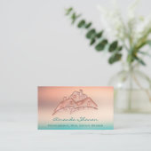 プロフェッショナル実在エステートエージェントブローカーティール(緑がかった色)ハウス 名刺 (スタンド正面)