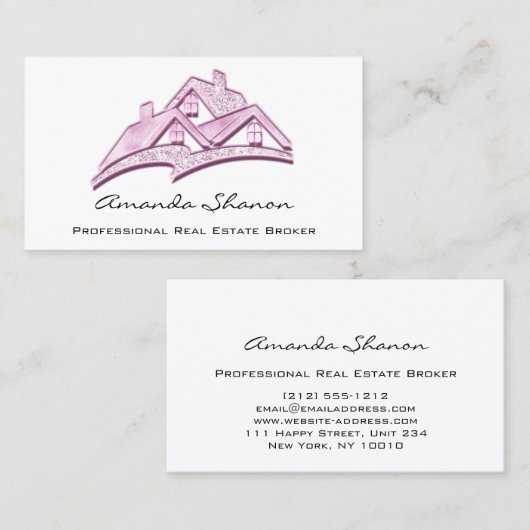 プロフェッショナル実在エステートエージェントブローカーハウスピンク 名刺 (正面/裏面)