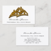 プロフェッショナル実在エステートエージェントブローカーハウス金ゴールド 名刺 (正面/裏面)