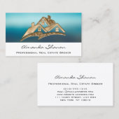 プロフェッショナル実在エステートエージェントブローカーホームロゴ3D 名刺 (正面/裏面)