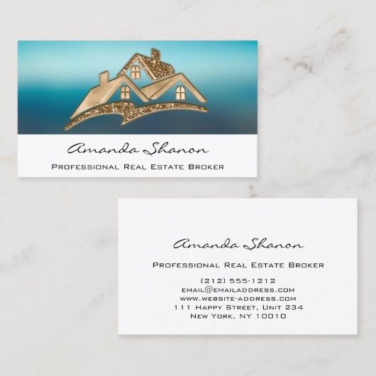プロフェッショナル実在エステートエージェントブローカーホームロゴ3D 名刺 (正面/裏面)