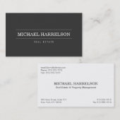 プロフェッショナル実在エステートエージェントDark Gray Business 名刺 (正面/裏面)