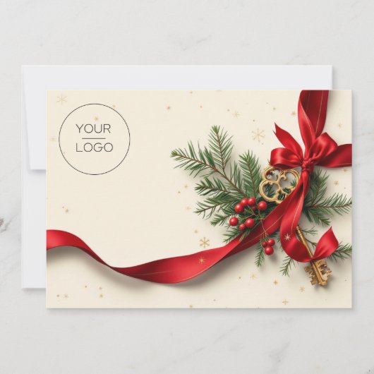 プロフェッショナル実在エステートチーム写真クリスマス シーズンカード (正面)