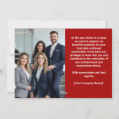 プロフェッショナル実在エステートチーム写真クリスマス シーズンカード (裏面)