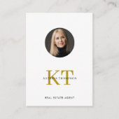 プロフェッショナル実在エステートフォト不動産仲介業者ホワイト金ゴールド 名刺 (正面)