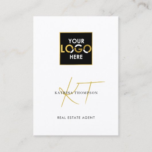 プロフェッショナル実在エステートフォト不動産仲介業者金ゴールドロゴ 名刺 (正面)