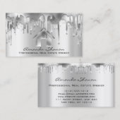 プロフェッショナル実在エステートブローカーエージェントシルバーグレー 名刺 (正面/裏面)