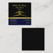 プロフェッショナル実在エステートブローカーエージェント金ゴールドとブラック スクエア名刺 (正面/裏面)