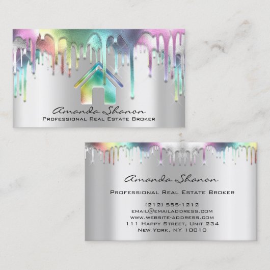 プロフェッショナル実在エステートブローカーシルバーグレードリップ 名刺 (正面/裏面)