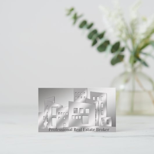 プロフェッショナル実在エステートブローカーシルバービジネスCa 名刺 (スタンド正面)