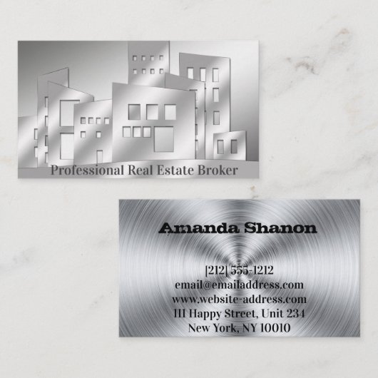 プロフェッショナル実在エステートブローカーシルバービジネスCa 名刺 (正面/裏面)