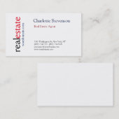 プロフェッショナル実在エステートモダンエージェントプレーン 名刺 (正面/裏面)