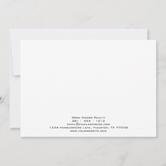 プロフェッショナル実在エステートモダンクラシックドア ノートカード (裏面)