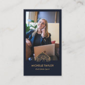 プロフェッショナル実在エステートロゴ写真QRコード 名刺 (正面)