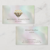 プロフェッショナル実在エステート金ゴールドダイヤモンドハウスロゴ 名刺 (正面/裏面)