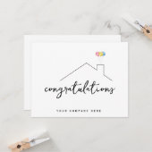 プロフェッショナル実在エテートおめでとうニューホーム カード (正面/裏面インサイチュ)