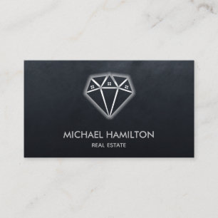 プロフェッショナル実在エテートモダンダイヤモンドハウスロゴ 名刺