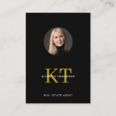 プロフェッショナル実在エテート写真不動産仲介業者ブラック金ゴールド 名刺 (正面)