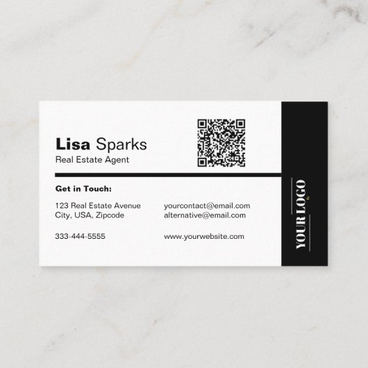 プロフェッショナル実在エテートQRロゴ写真 名刺 (裏面)