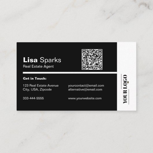 プロフェッショナル実在エテートQRロゴ写真 名刺 (裏面)