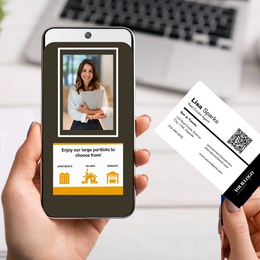プロフェッショナル実在エテートQRロゴ写真 名刺