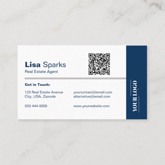 プロフェッショナル実在エージェントのロゴ写真QRコード 名刺 (裏面)