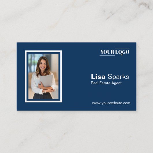 プロフェッショナル実在エージェントのロゴ写真QRコード 名刺 (正面)