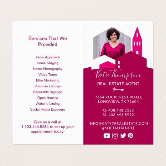 プロフェッショナル実在エージェントの写真とサービス 名刺 (内部フラット)