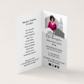 プロフェッショナル実在エージェントの写真とサービス 名刺 (内部)