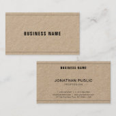 プロフェッショナル実在クラフト紙会社テンプレート 名刺 (正面/裏面)