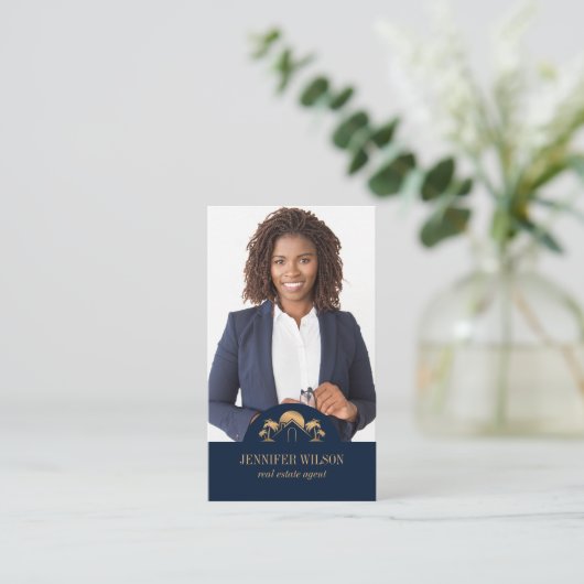 プロフェッショナル実在ビーチ不動産業者不動産仲介業者QR 名刺 (スタンド正面)