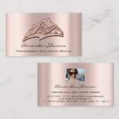 プロフェッショナル実在不動産ブローカーエージェントバラ写真 名刺 (正面/裏面)