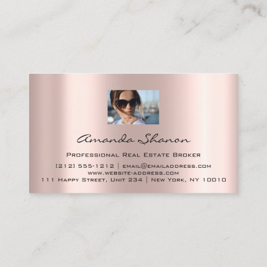 プロフェッショナル実在不動産ブローカーエージェントバラ写真 名刺 (裏面)