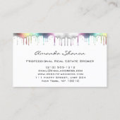 プロフェッショナル実在不動産ブローカードリップホログラフィック 名刺 (裏面)