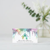 プロフェッショナル実在不動産ブローカードリップホログラフィック 名刺 (スタンド正面)